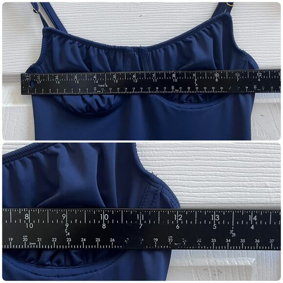 Danielle Bernstein Blue Milkmaid Adjustable Spaghetti Straps Dress Size Small - Picture 10 of 13